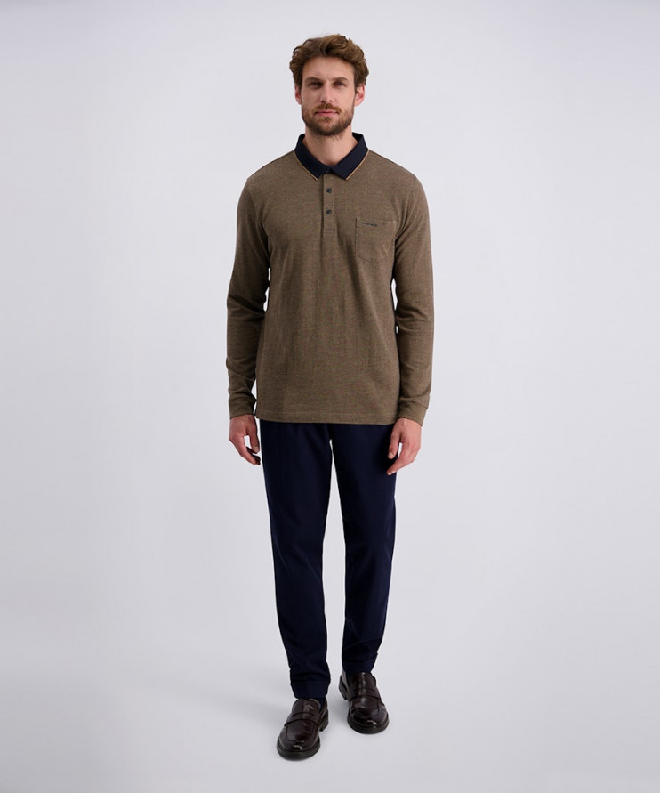 Мужское поло длинный рукав  C5 30794.3074/8018