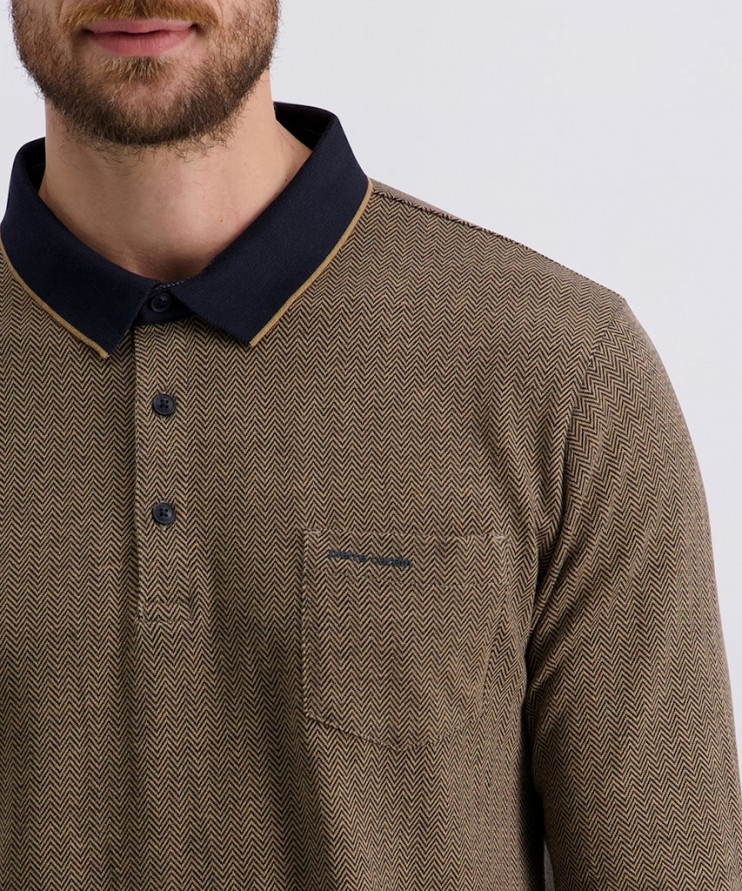 Мужское поло длинный рукав  C5 30794.3074/8018